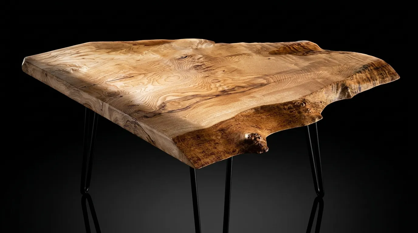 Olivenaske Burl Sofabord — vinkel 2