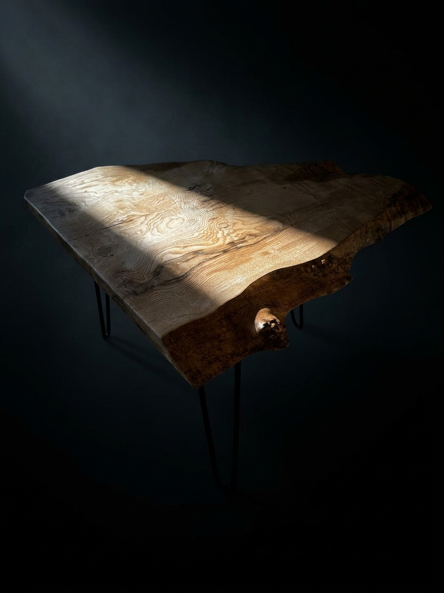 Olivenaske Burl Sofabord